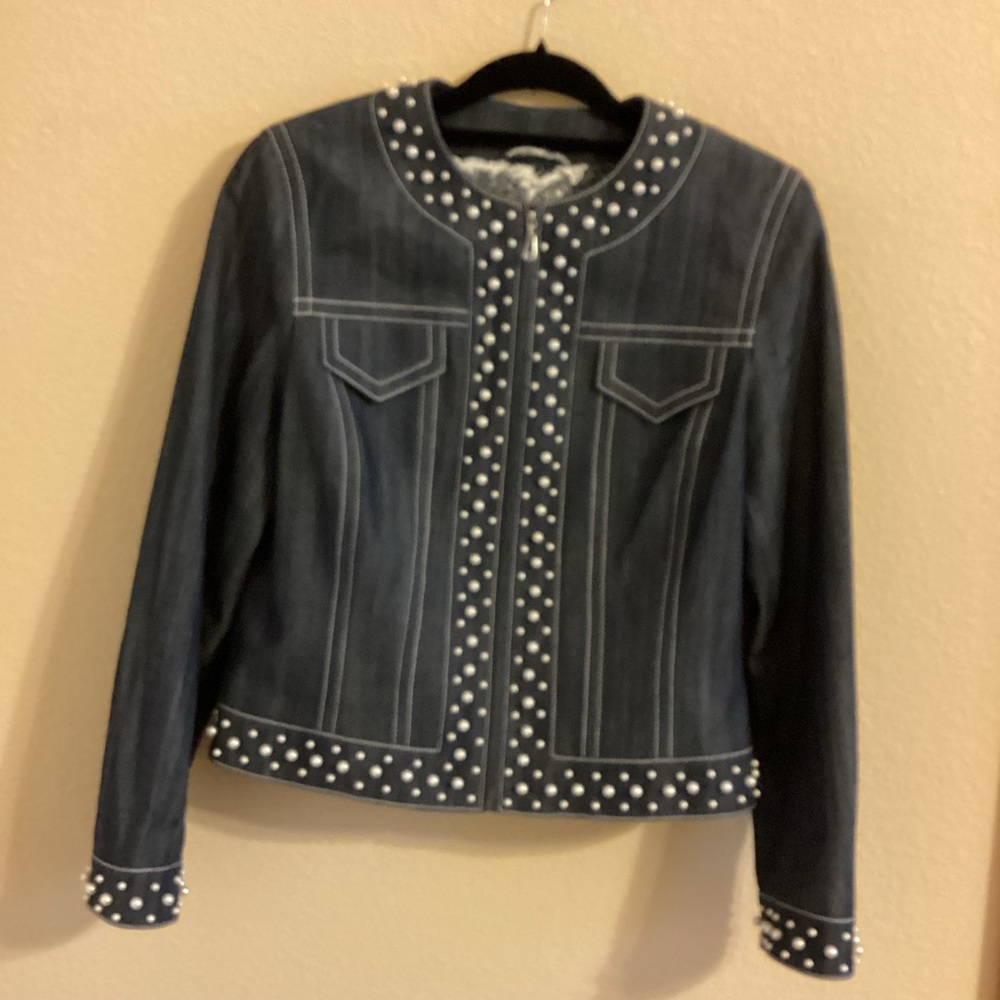 Beautiful Escada Blue Jean Jacket size 40 = size 10 $199